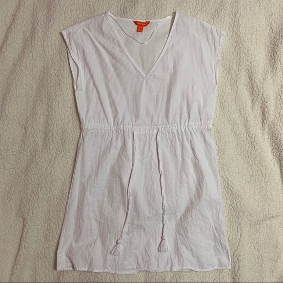 WHITE DRAWSTRING DRESS - Picture 1 of 3